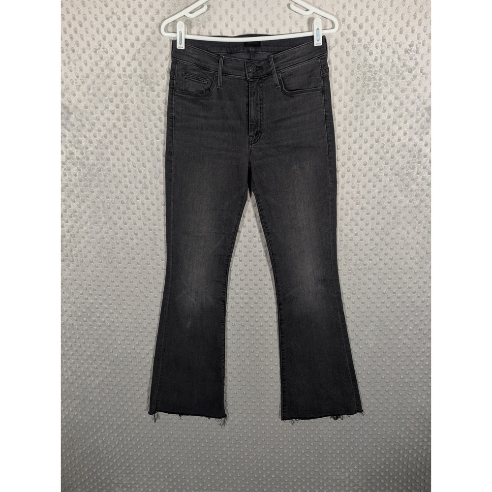 Mother The Weekender Fray Jeans Women's 27x31 Black Gray Raw Hem Washed Denim - Picture 2 of 16